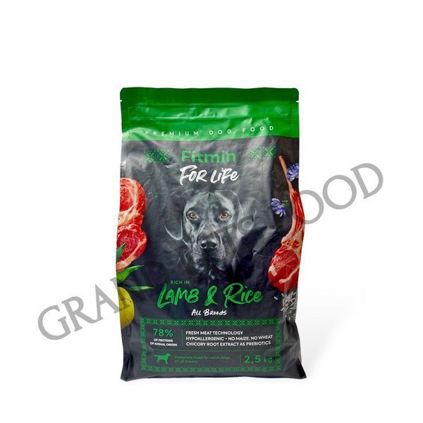Гіпоалергенний сухий корм Fitmin For Life FFL Lamb&Rice для дорослих собак всіх порід з ягнятком та рисом 2,5 кг 2080 фото Гіпоалергенний сухий корм Fitmin For Life FFL Lamb&Rice для дорослих собак всіх порід з ягнятком та рисом 2,5 кг 973 грн фото - Grand Pets Food