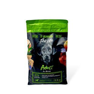 Сухий корм Fitmin For Life FFL Adult all breeds для дорослих собак всіх порід 2,5 кг  720 грн фото - Grand Pets Food