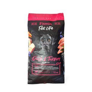 Гіпоалергенний сухий корм Fitmin For Life FFL для дорослих собак всіх порід з качкою, індичкою та рисом 12 кг 3 314 грн фото - Grand Pets Food