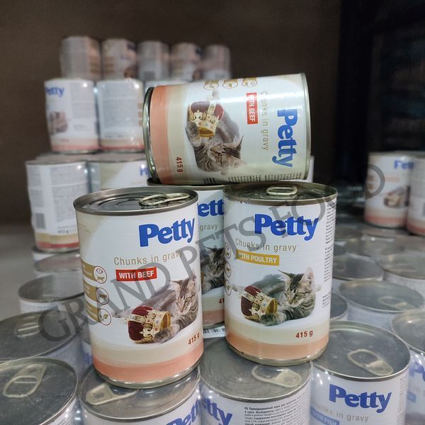 Консерва для дорослих котів PETTY з печінкою 415 гр 31 грн фото - Grand Pets Food
