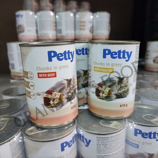 Консерва для дорослих котів PETTY з печінкою 415 гр 31 грн фото - Grand Pets Food