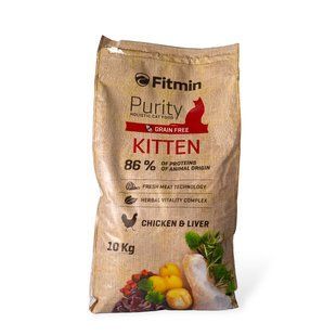 Сухий корм Fitmin Purity Kitten для кошенят до 12 місяців, вагітних і годуючих кішок (курка та печінка) 10 кг 3 500 грн фото - Grand Pets Food