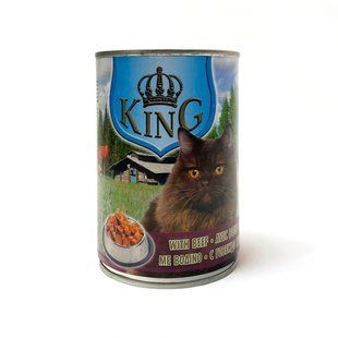 Консерва для дорослих котів KING CAT 415 г яловичина 39 грн фото - Grand Pets Food