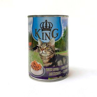 Консерва для дорослих котів KING CAT 415 г печінка 39 грн фото - Grand Pets Food